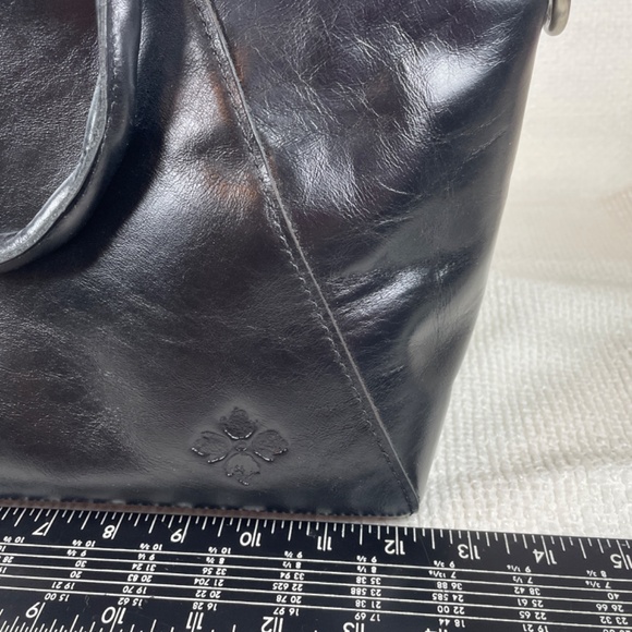 Patricia Nash Holland Top-Handle Black Leather Satchel/Crossbody P155106 EUC - Picture 6 of 16